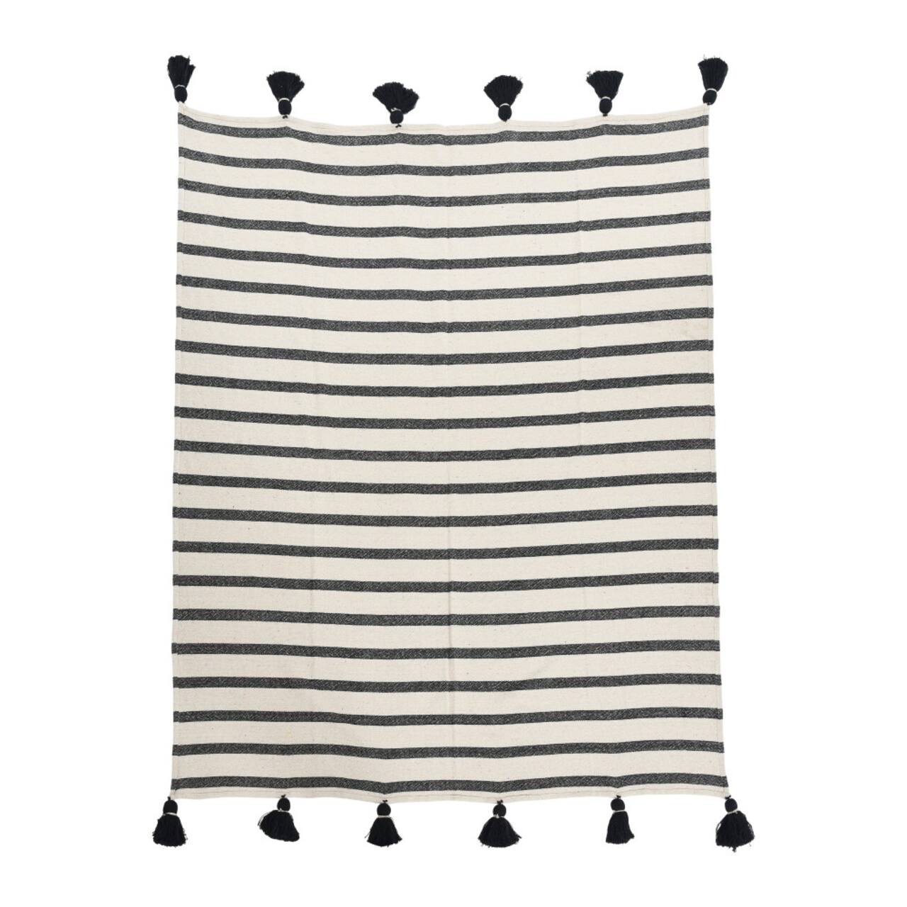 Hello Honey® Striped Cotton Throw Blanket with Tassels